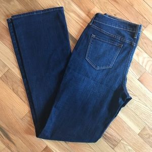 Old Navy Size 8 LONG. Boot-cut.  Dark denim.